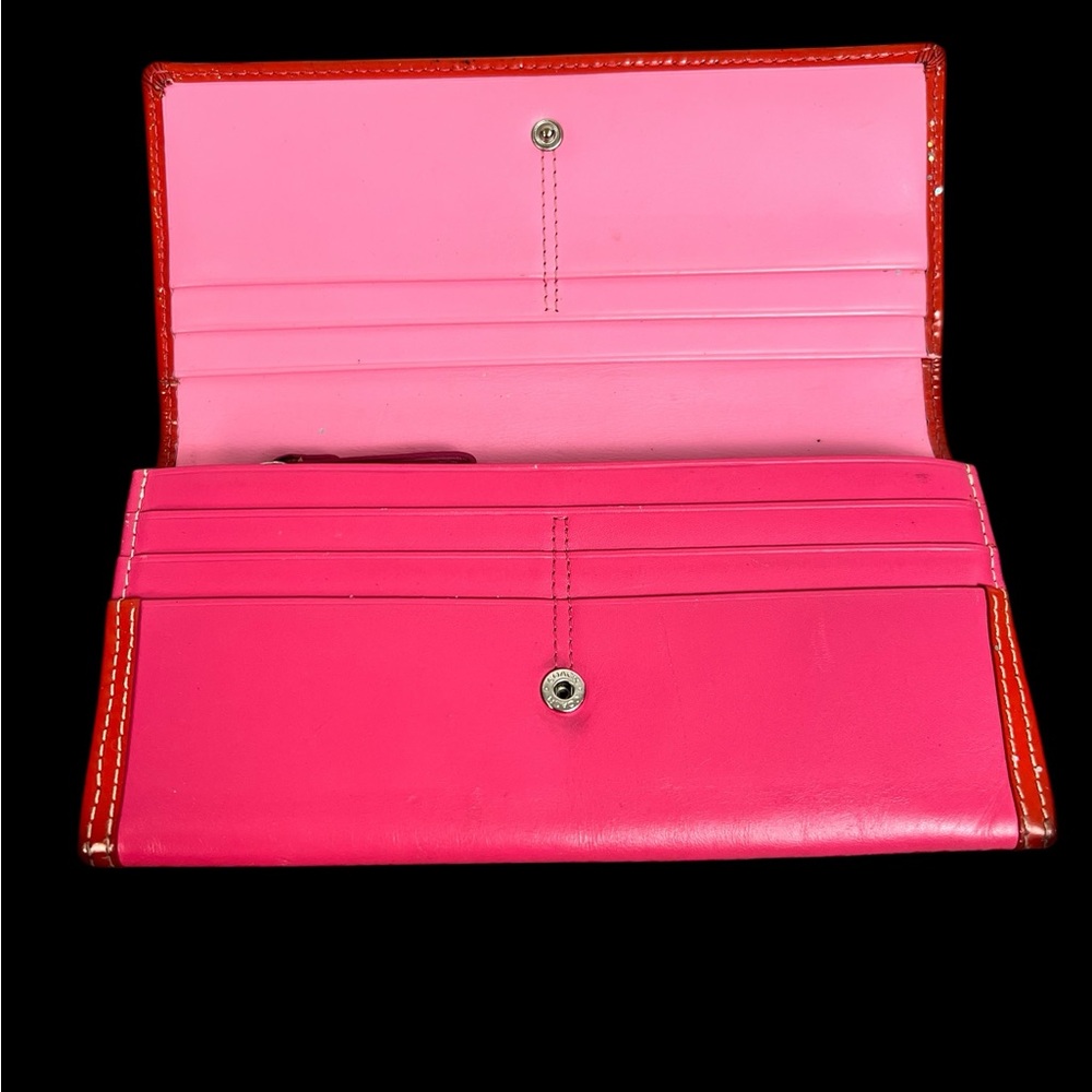 Coach Pink Bifold Leather Long Wallet (A365) - Picture 5 of 11